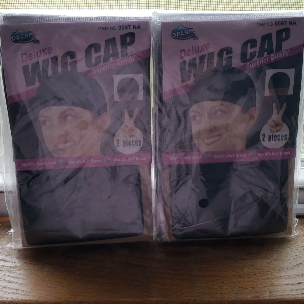Wig caps: 1 big package of 12 and each pack has 2 so 24 in total for $ 12